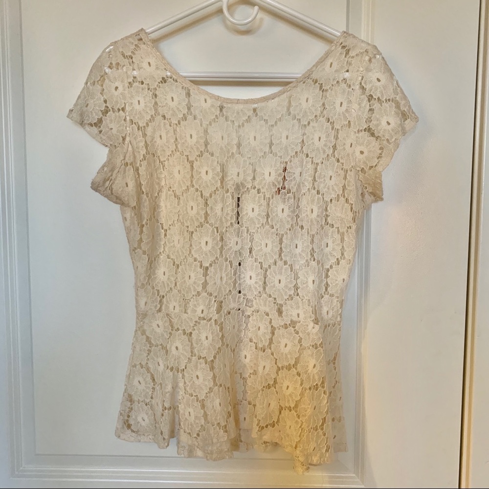 Lace Peplum Top